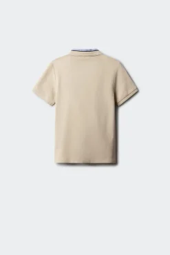 Polo gola mao em chambray para menino