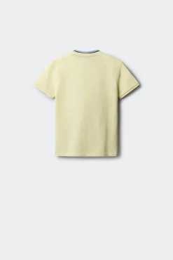 Polo gola mao em chambray para menino