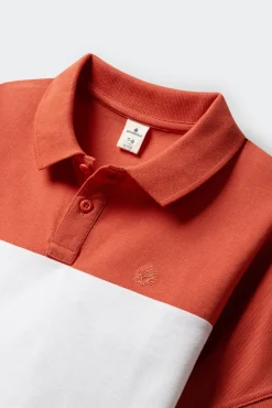 Polo oxford cortado e cosido para menino