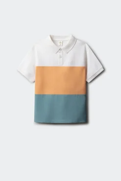 Polo oxford cortado e cosido para menino