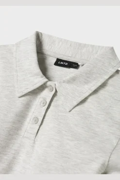 Polo de manga comprida com gola clássica e botões