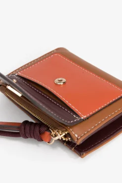 Porta-cartões tricolor com bolso