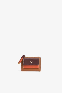 Porta-cartões tricolor com bolso
