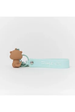 Porta-chaves com charms de lontra preguiçosa