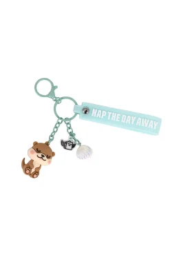 Porta-chaves com charms de lontra preguiçosa