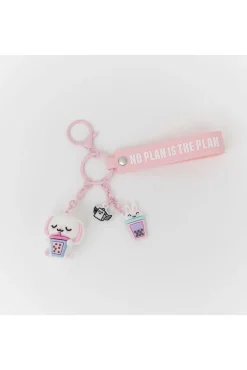 Porta-chaves com charms Lazy coelhinho - No plan is the plan