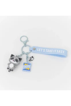 Porta-chaves com charms Lazy mapache - Let's take it easy