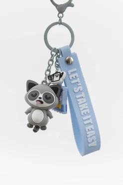 Porta-chaves com charms Lazy mapache - Let's take it easy