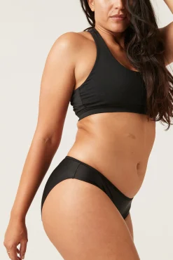 Recycled Swimwear Bikini Brief preta Leve Moderada