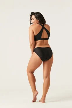 Recycled Swimwear Bikini Brief preta Leve Moderada