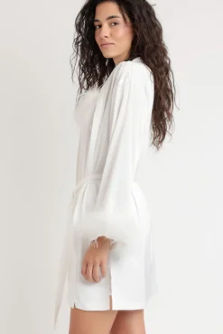 Robe curta plumas marabu luxe noiva