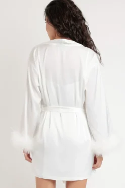 Robe curta plumas marabu luxe noiva