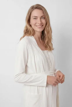 Robe em algodão com cinto branco