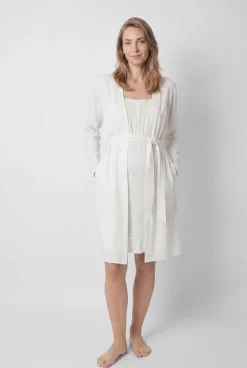Robe em algodão com cinto branco