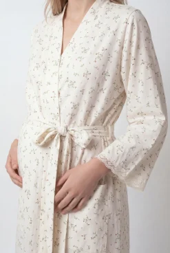 Robe midi em algodão com estampado floral