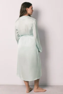 Robe midi em cetim verde