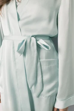 Robe midi em cetim verde