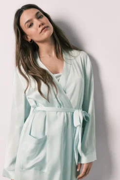 Robe midi em cetim verde