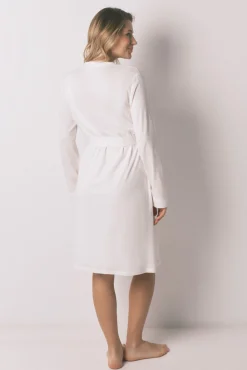 Robe midi maternity em algodão branco