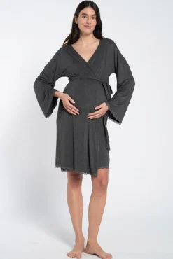 Robe pré-mamã com renda no tom
