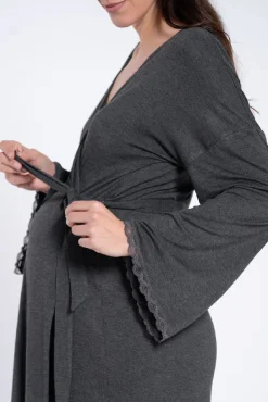 Robe pré-mamã com renda no tom