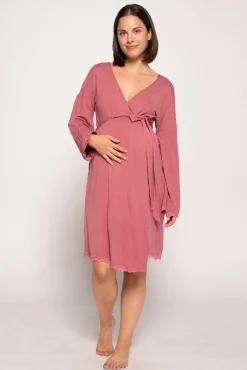 Robe pré-mamã com renda no tom