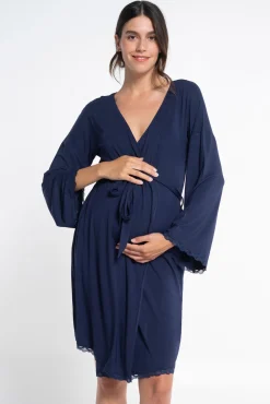 Robe pré-mamã com renda no tom