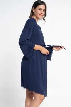 Robe pré-mamã com renda no tom