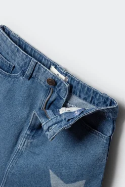 Saia jeans estrelas menina