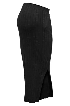 Saia midi canelada maternity