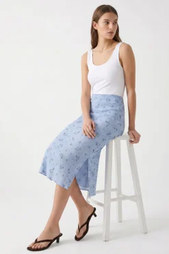 Saia midi estampada