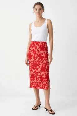 Saia midi estampada