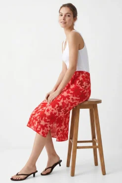 Saia midi estampada