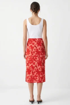 Saia midi estampada