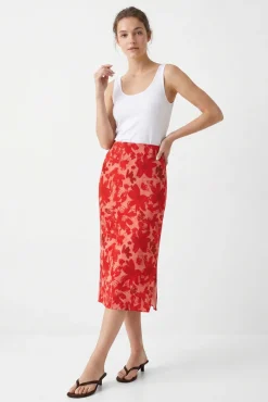 Saia midi estampada