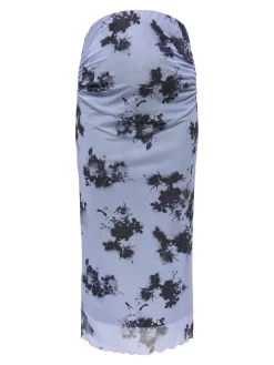 Saia midi estampada maternity