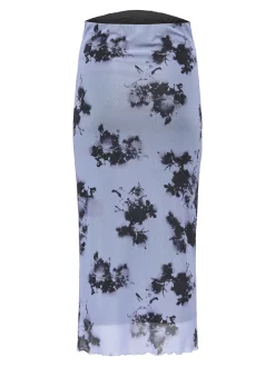 Saia midi estampada maternity