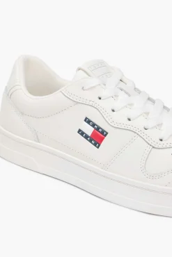 Sapatilhas Tommy Jeans brancas com logo bandeira