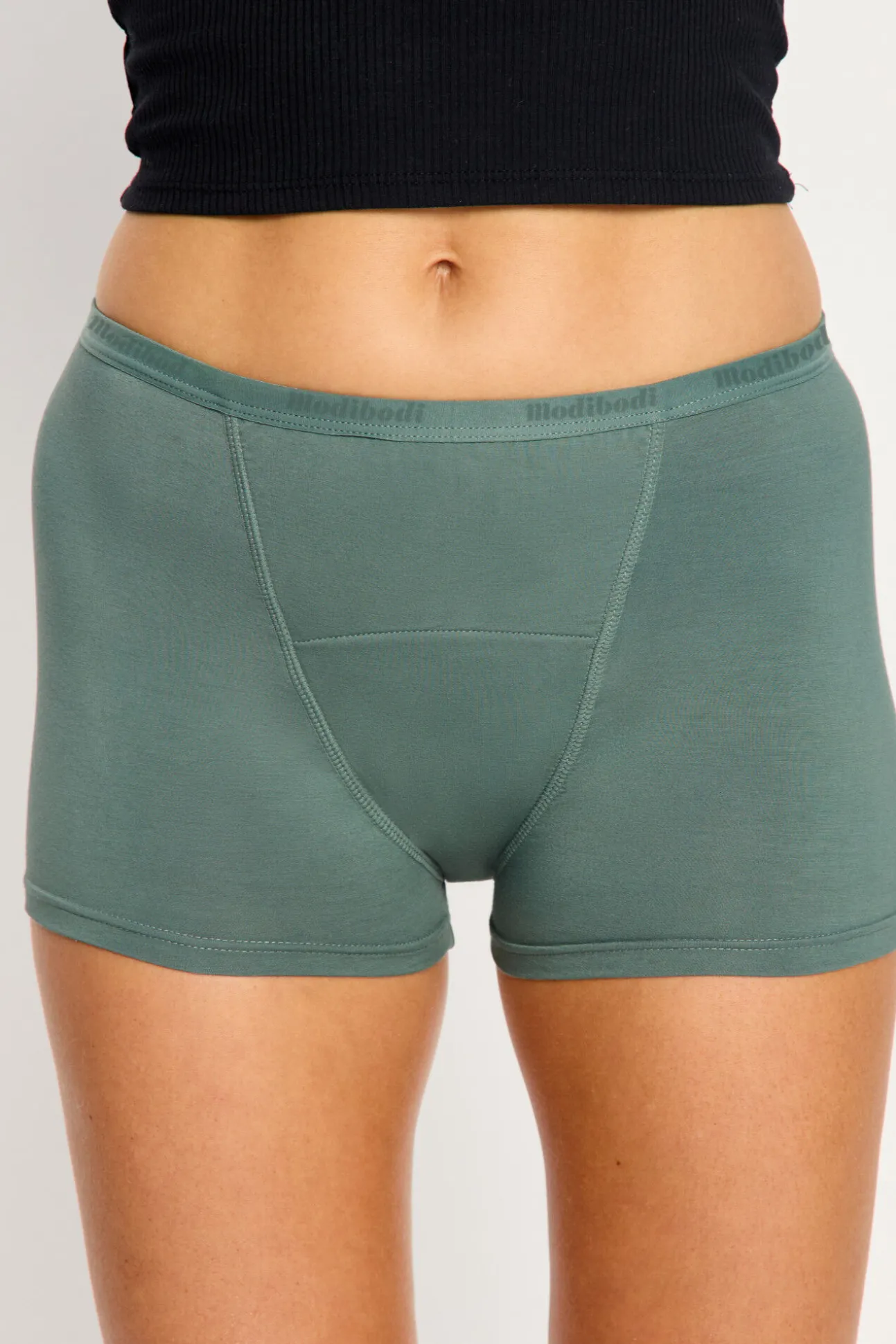 Short Menstrual em Bambu Fluxo Super Green