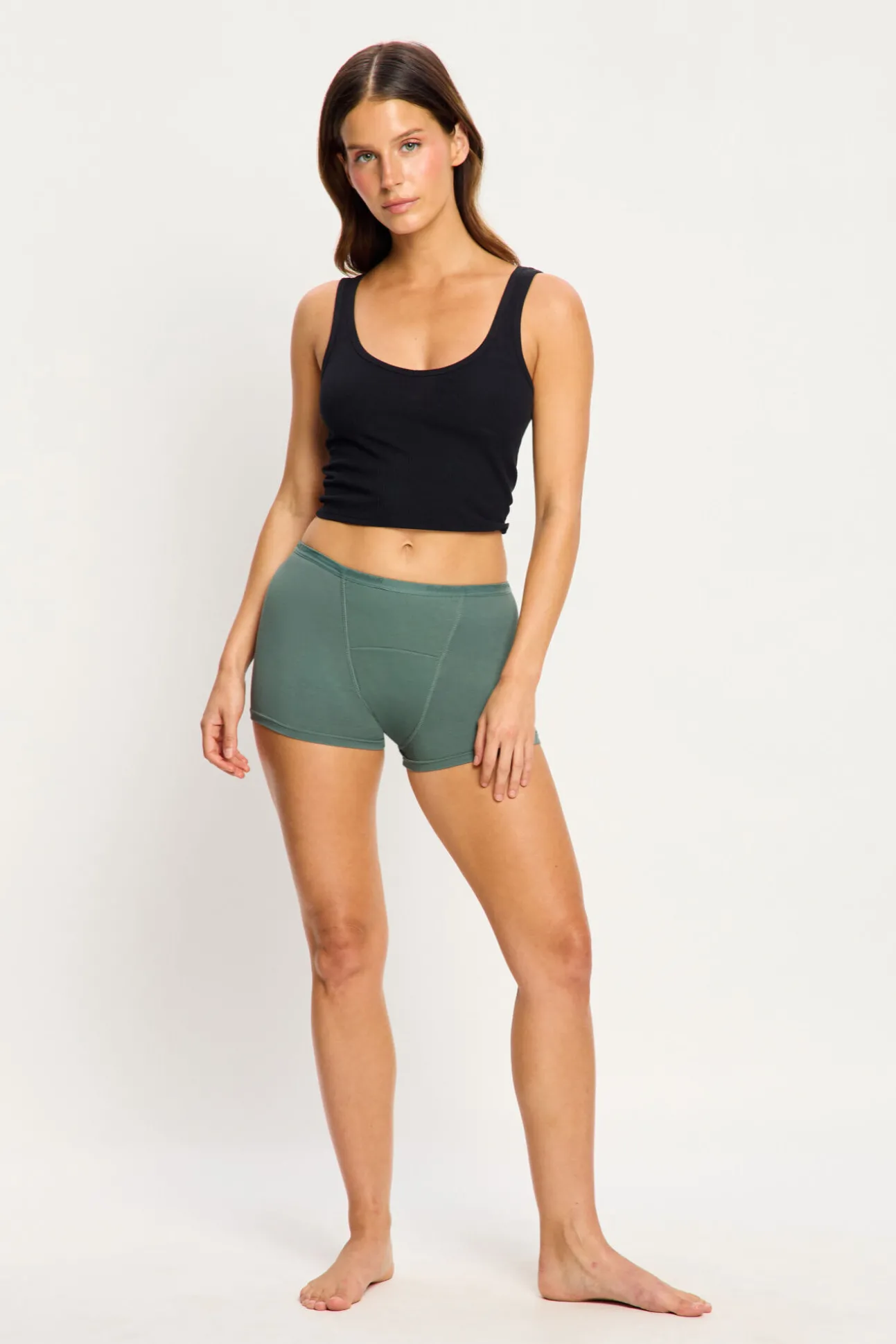 Short Menstrual em Bambu Fluxo Super Green