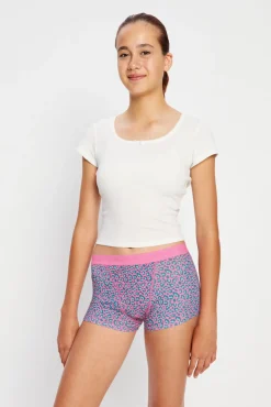 Short Menstrual Teen em Algodão Orgânico Fluxo Super Pink