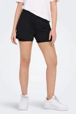 Shorts corte solto cintura média