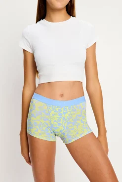 Shorts Menstrual SmileyWorld® para Adolescentes Algodão Orgânico Super Verde Flow
