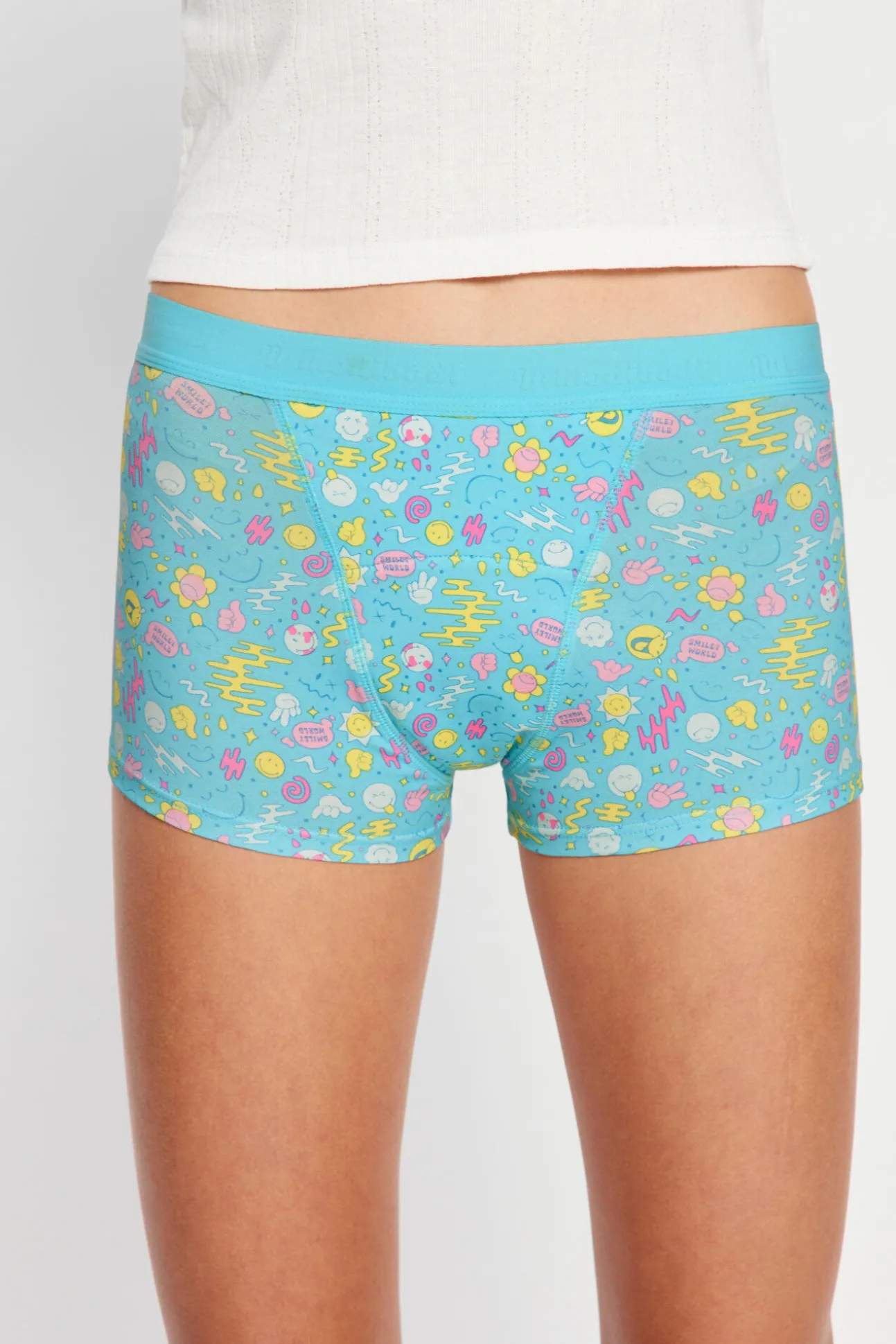 SmileyWorld® Short Menstrual Teen em Algodão Orgânico Fluxo Super Blue