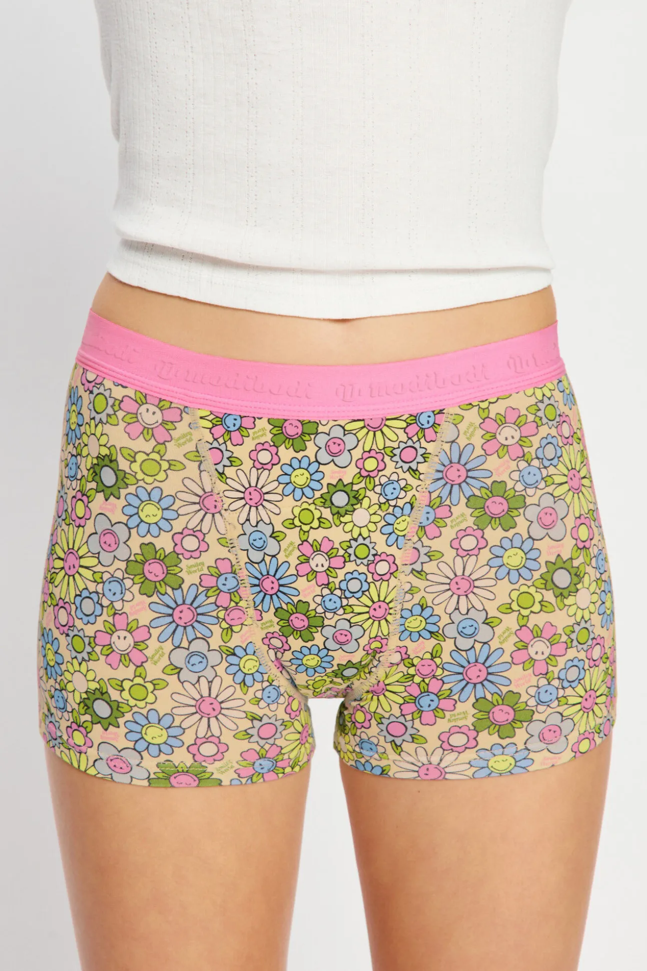 SmileyWorld® Short Menstrual Teen em Algodão Orgânico Fluxo Super Pink