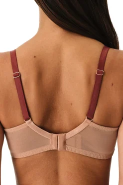 Soutien balconette em renda floral telha