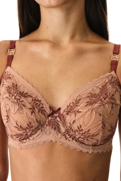 Soutien balconette em renda floral telha