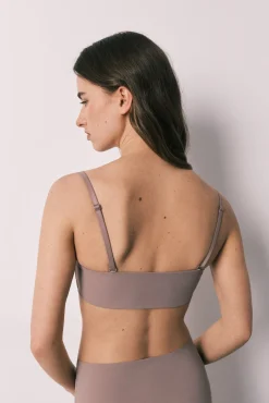 Soutien bandeau sem costura marrom