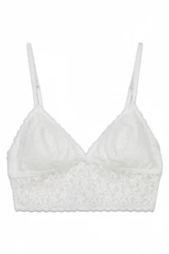 Soutien bralette triangular em renda branco