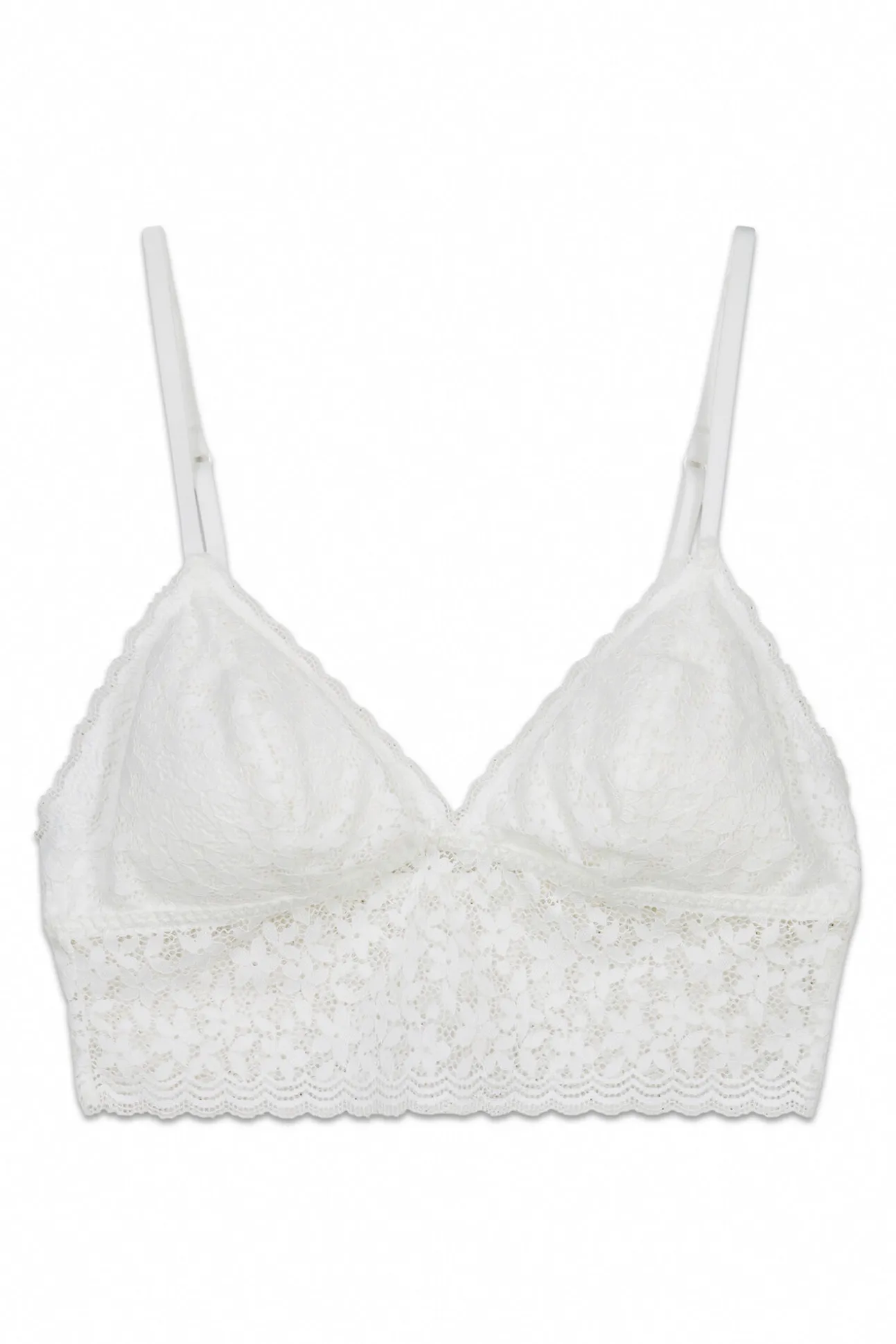 Soutien bralette triangular em renda branco